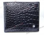 Replica Mont Blanc Wallet Black Leather Wallet Crocodile Style